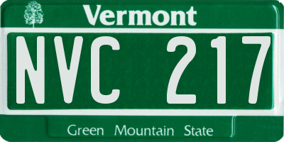 VT license plate NVC217