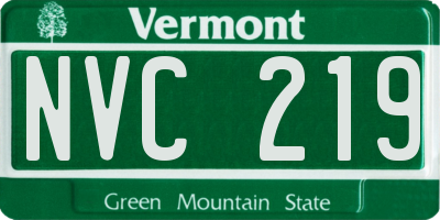 VT license plate NVC219