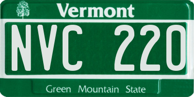 VT license plate NVC220