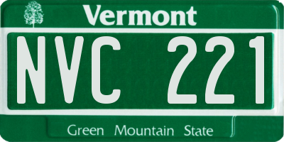VT license plate NVC221