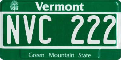 VT license plate NVC222