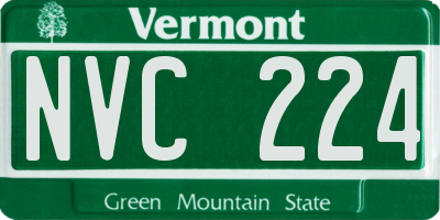 VT license plate NVC224