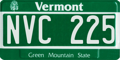 VT license plate NVC225