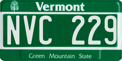 VT license plate NVC229