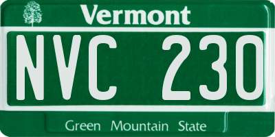 VT license plate NVC230