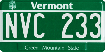 VT license plate NVC233