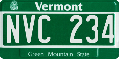 VT license plate NVC234