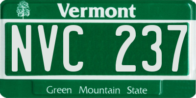 VT license plate NVC237