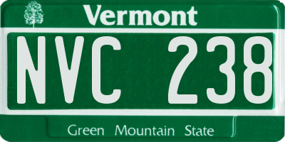 VT license plate NVC238
