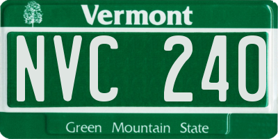 VT license plate NVC240