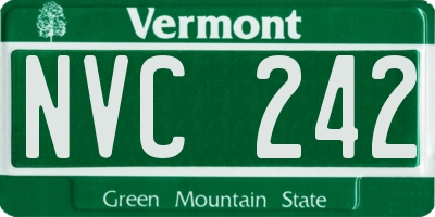 VT license plate NVC242