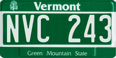 VT license plate NVC243