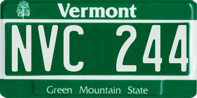 VT license plate NVC244
