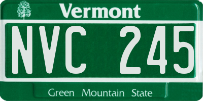 VT license plate NVC245