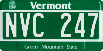 VT license plate NVC247