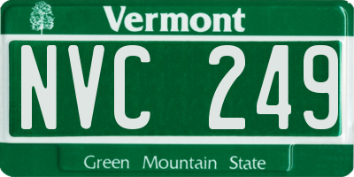 VT license plate NVC249