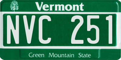 VT license plate NVC251