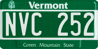 VT license plate NVC252