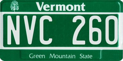 VT license plate NVC260