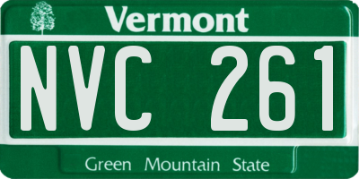 VT license plate NVC261