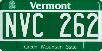 VT license plate NVC262