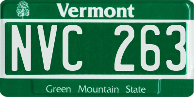 VT license plate NVC263
