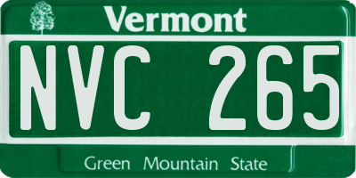 VT license plate NVC265