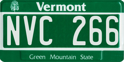VT license plate NVC266