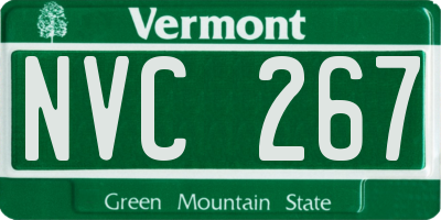 VT license plate NVC267