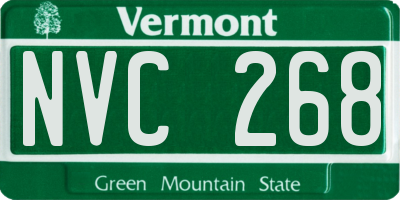 VT license plate NVC268