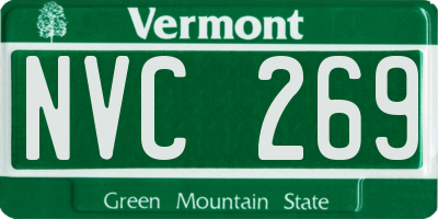 VT license plate NVC269