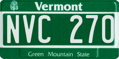 VT license plate NVC270