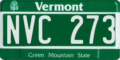 VT license plate NVC273