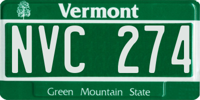 VT license plate NVC274