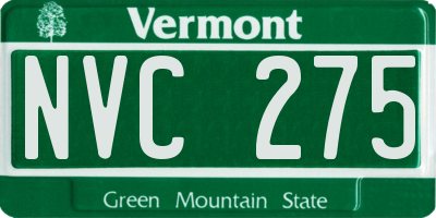 VT license plate NVC275