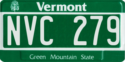 VT license plate NVC279