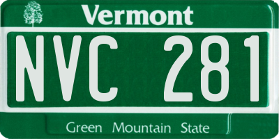 VT license plate NVC281