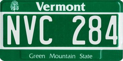 VT license plate NVC284