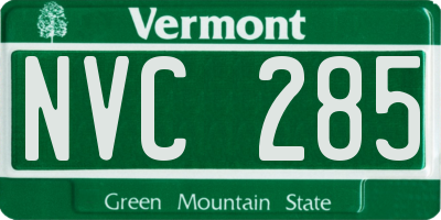 VT license plate NVC285