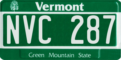 VT license plate NVC287