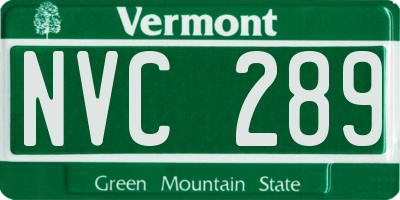 VT license plate NVC289
