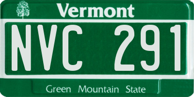 VT license plate NVC291