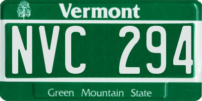 VT license plate NVC294