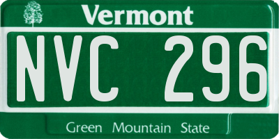 VT license plate NVC296