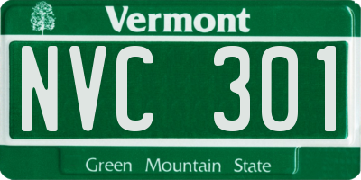 VT license plate NVC301