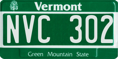 VT license plate NVC302