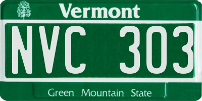 VT license plate NVC303