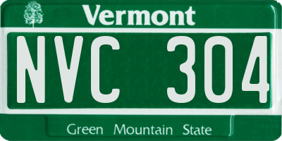 VT license plate NVC304