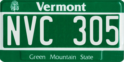 VT license plate NVC305