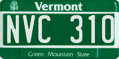 VT license plate NVC310